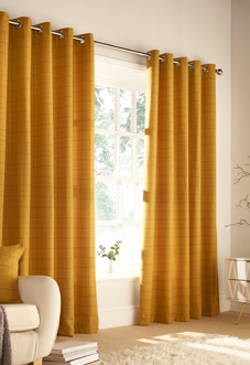 Ellis Eyelet, Ochre - Ready Made Curtains